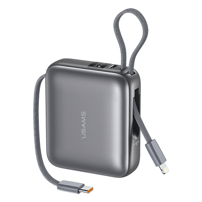 Mini Power Bank Built-in Type-C & Lightning Cable Digital Display