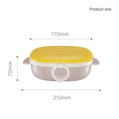 800ml Thermal Stainless Steel 3 Grids Suction Plate /Bowl Tableware -Blue