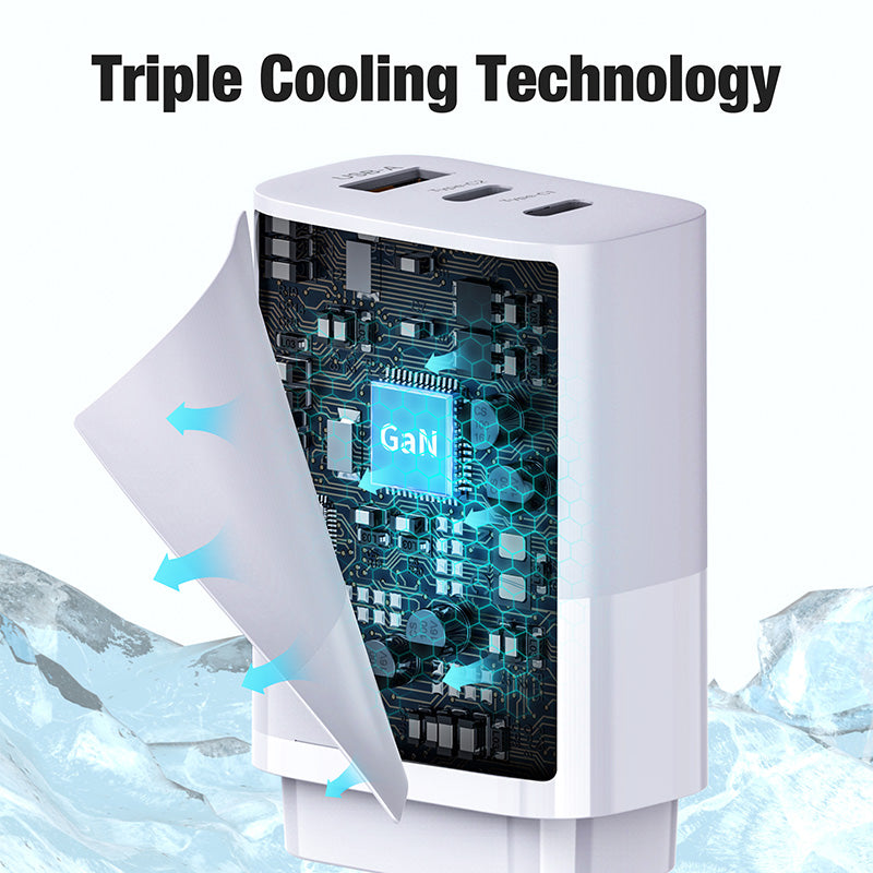 VFAN PD 65W 3-in-1 GaN Ultra Fast Charger Plug MacBook Available AU7