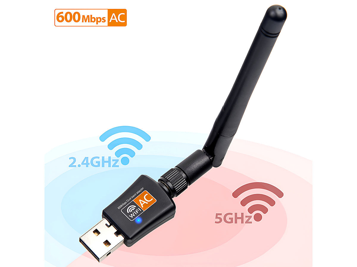 Dual Band USB WiFi Adapter Dongle Wireless Network Laptop Antenna 2.4G 5G