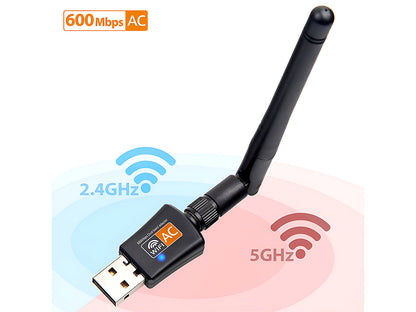Dual Band USB WiFi Adapter Dongle Wireless Network Laptop Antenna 2.4G 5G