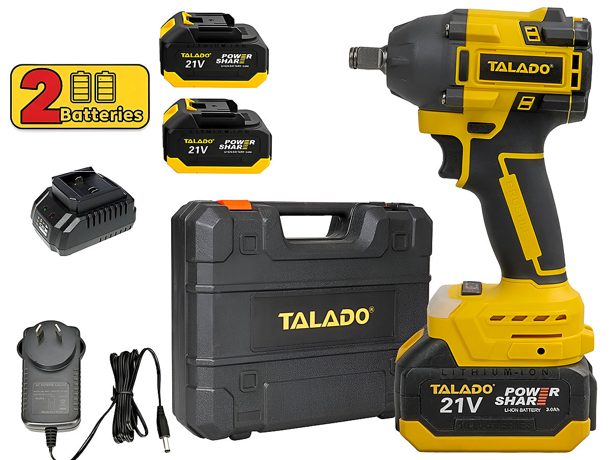 Cordless Electric Impact Wrench With 2 Battery