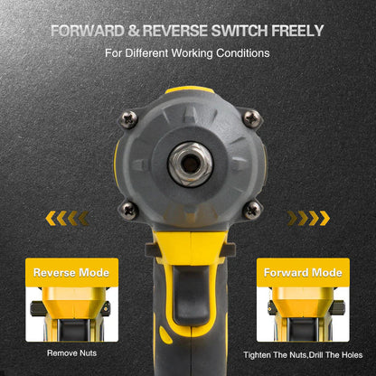 Cordless Electric Impact Wrench With 2 Battery