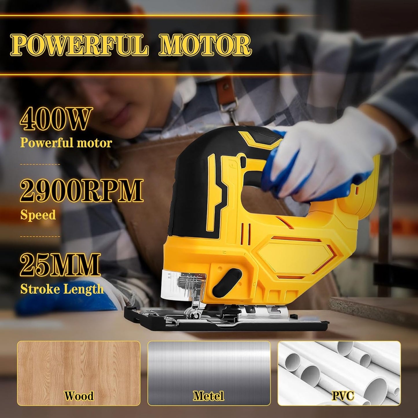 Cordless Electric Jigsaw with Battery