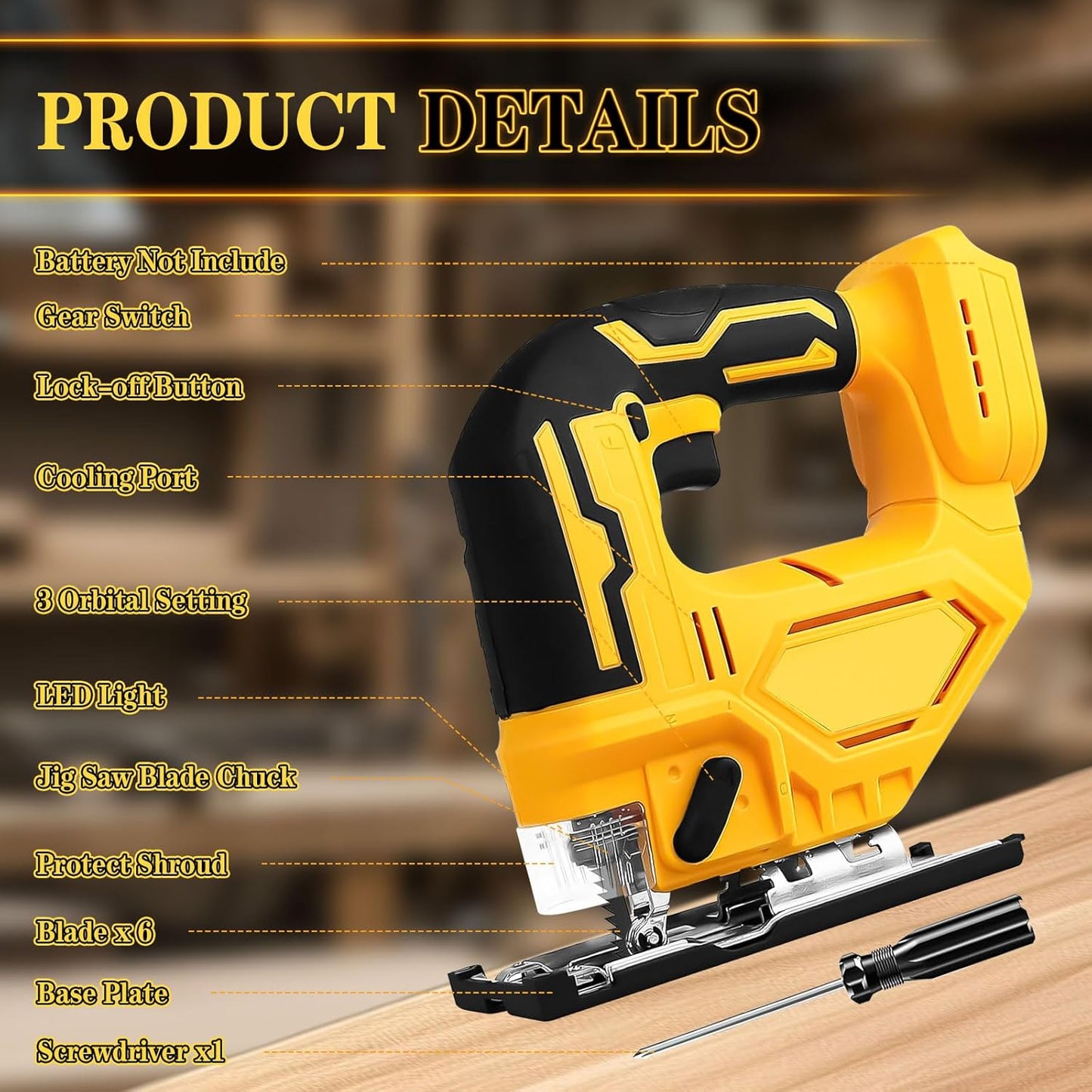 Cordless Electric Jigsaw with Battery