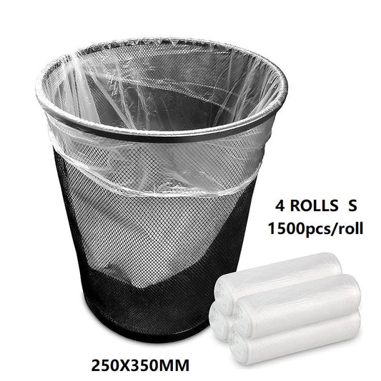 (4 Rolls/1ctn) S(250X350MM) Clear Trash Bag Rubbish, 1500pcs/roll