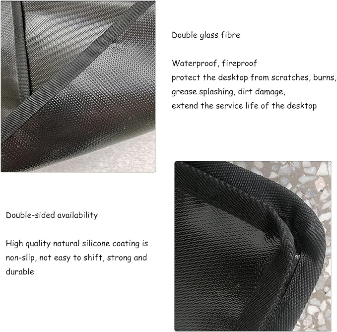 Ecotrek BBQ Grill Mat - Fireproof Deck & Patio Protector, Double-Sided Waterproof Oil-Proof HC12101