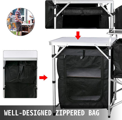 Camping Kitchen Table Portable Folding Camp Cook Table