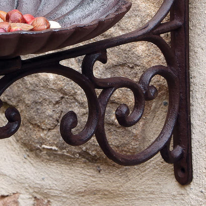 Cast Iron Rustic Brown Two Birds Bath