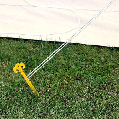 ECOTREK Screw Tent Pegs – 20cm Plastic Spiral Ground Stakes for Camping, Tarp & Outdoor Shelters JP52013