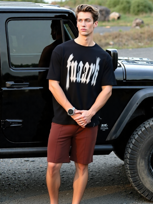 Blurred Oversized T-shirts Black