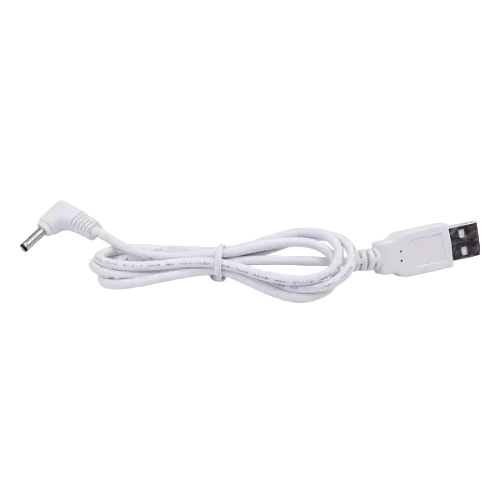 Barrel Jack Power Cable (Elbow) - 3.5mm x 1.35mm charger (White) 1m