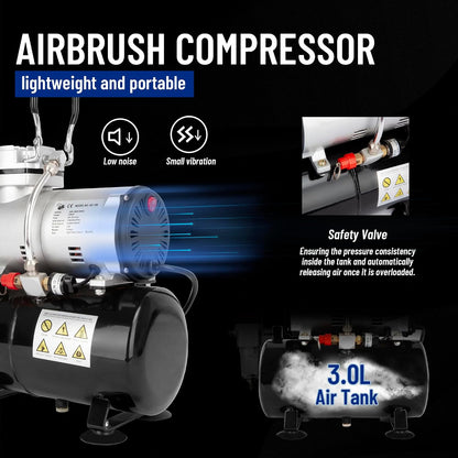 Air Brush Compressor For Spray 1/6Hp 3L