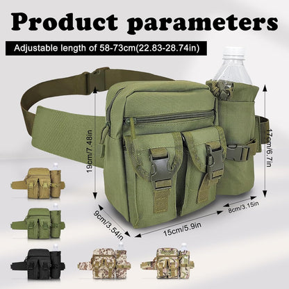 Waterproof Waist Bag with Removable Bottle Pouch - Multi-Pocket Outdoor Sports BL7013