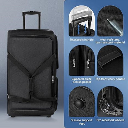Ecotrek Rolling Duffle Bag with Wheels and Handle | Expandable Waterproof Trolley Travel Bag CP1228