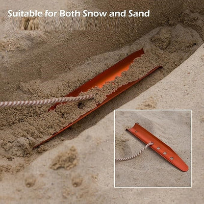 ECOTREK Snow & Sand Tent Stakes – 31cm Aluminum U-Shaped Pegs for Camping & Beach JP5604