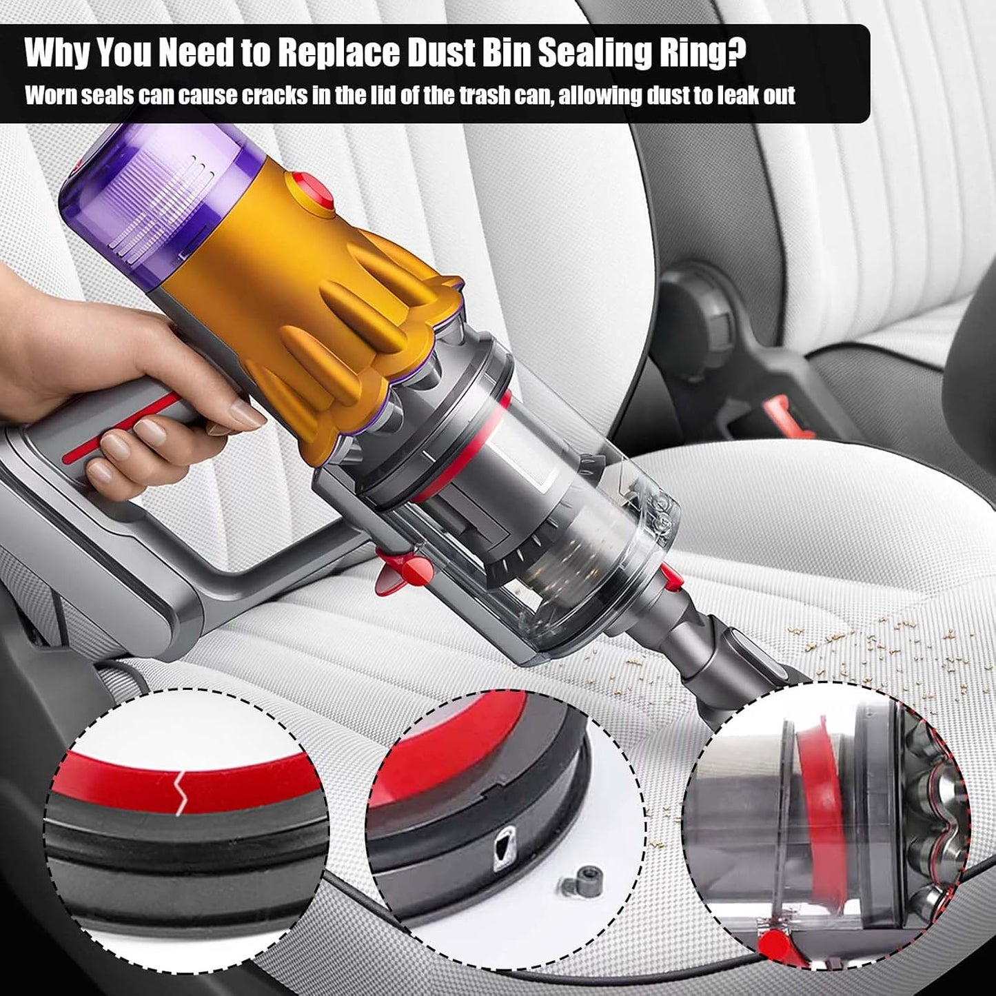 Replacement for Dyson Dust Bin Top Fixed Sealing Ring