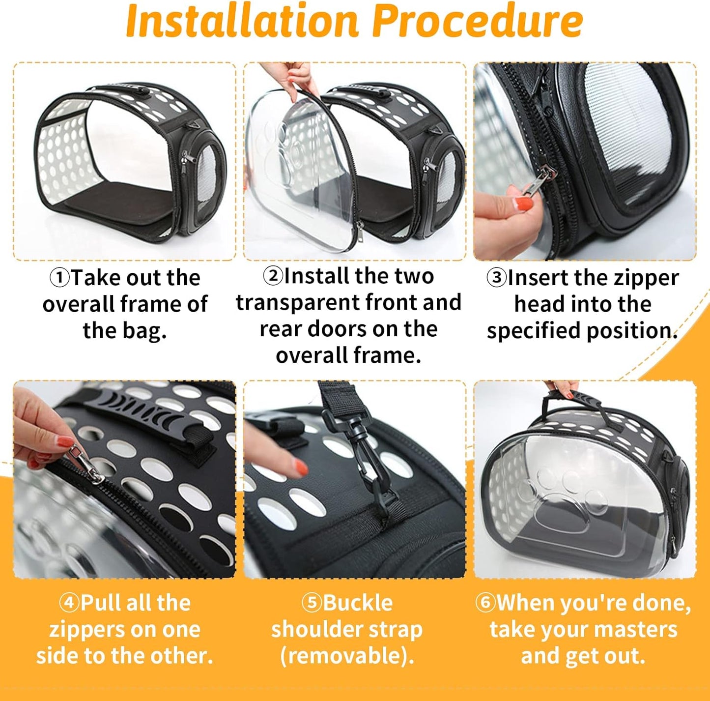 Portable Pet Carrier Bag - Large 42x28x32cm