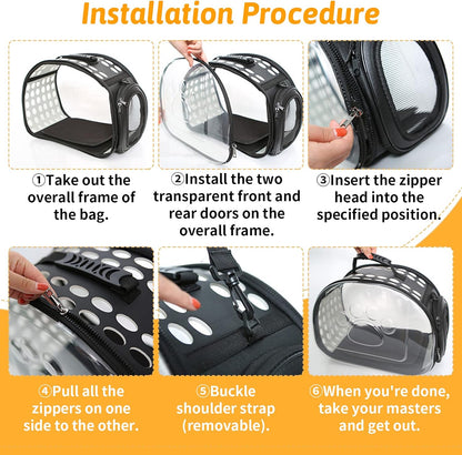 Portable Pet Carrier Bag - Large 42x28x32cm