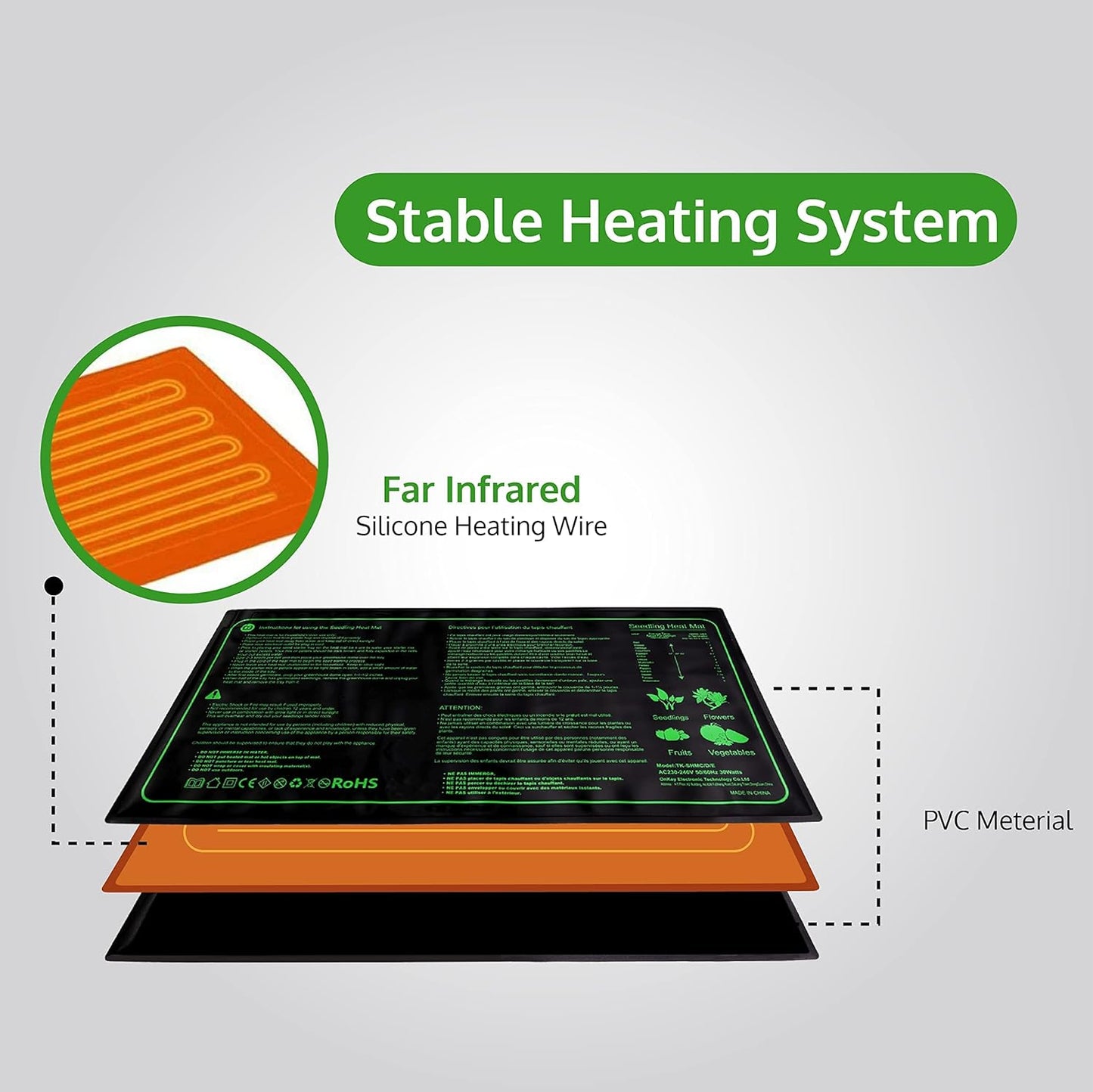 Seedling Heat Mat Plant Heated Pad 25x50CM