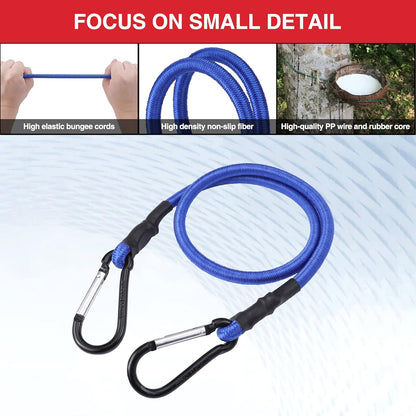 ECOTREK Heavy Duty Bungee Cords with Hooks – Elastic Straps for Camping, Cargo & Transport JP4401