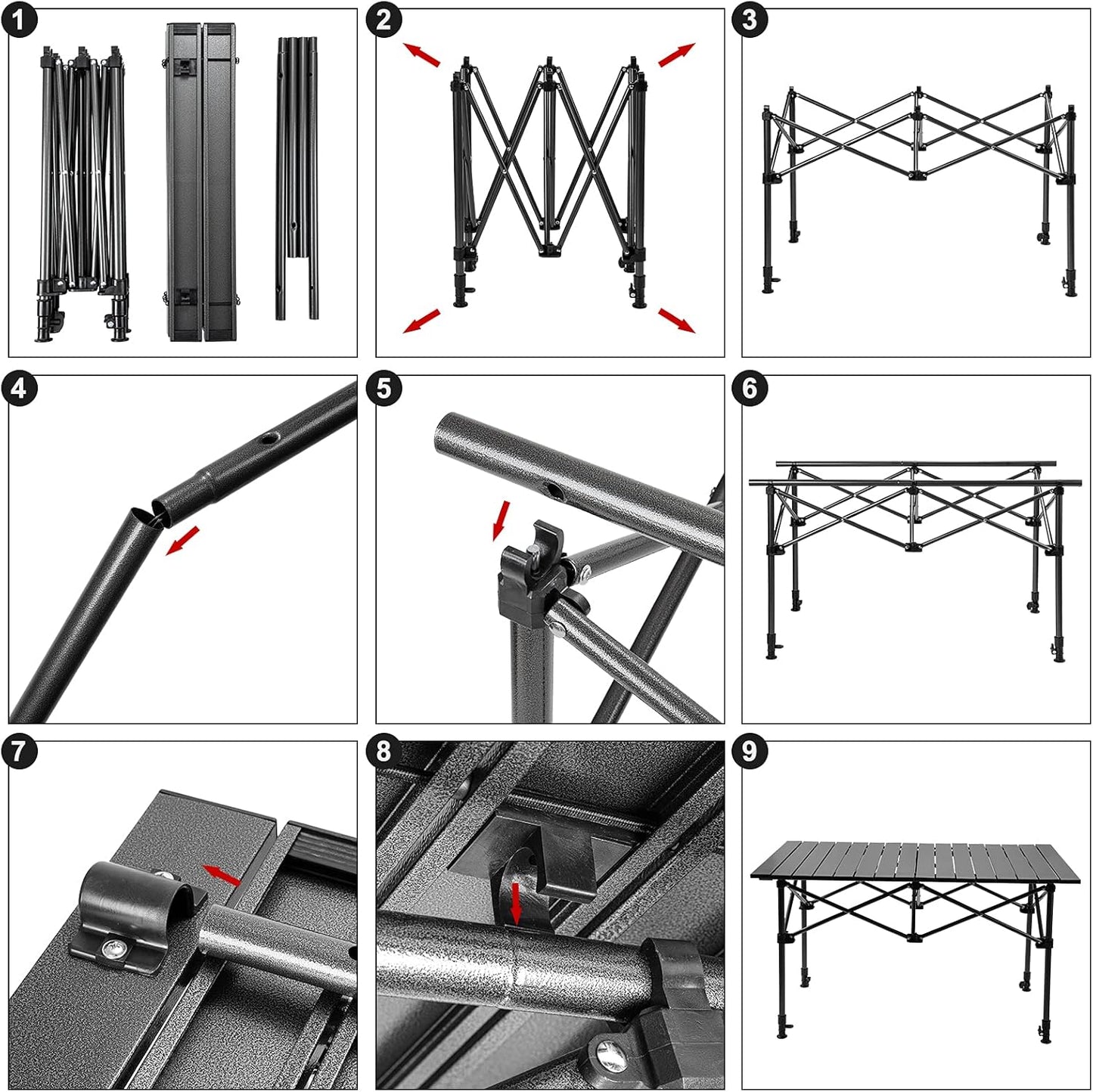 120cm Length Foldable Camping Table – Portable Outdoor Table with Adjustable Height ZF1468