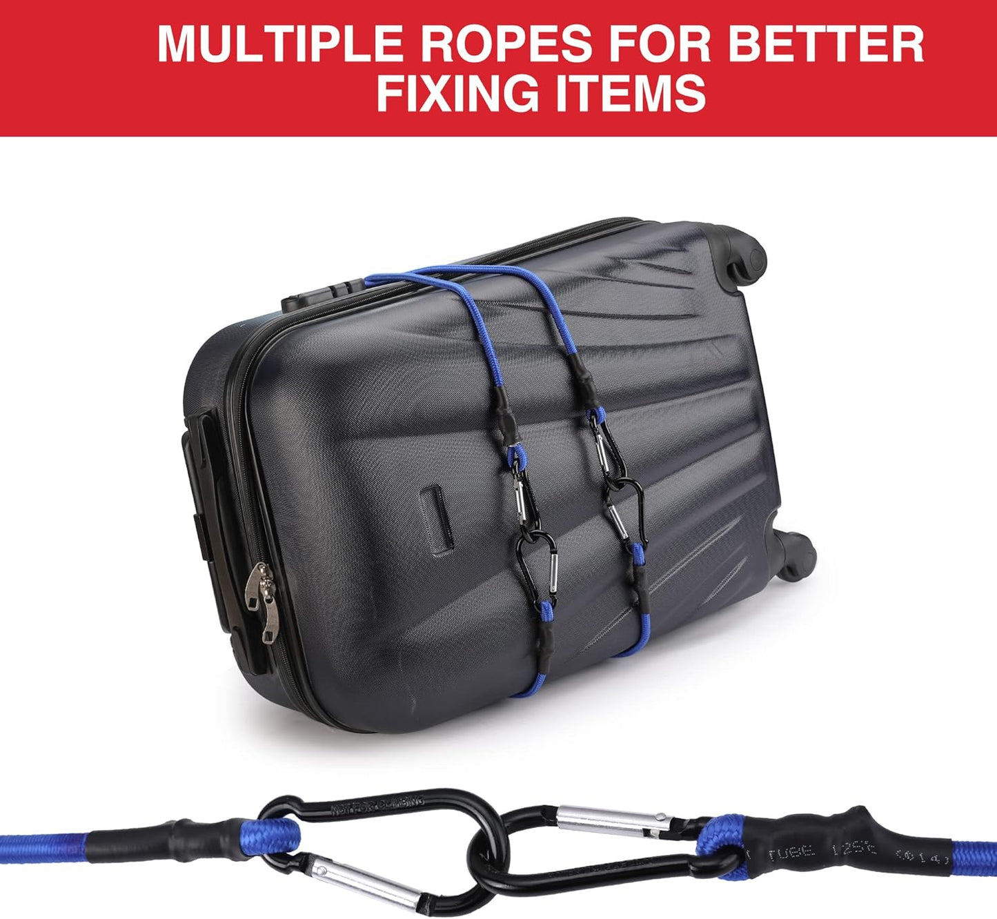 ECOTREK Heavy Duty Bungee Cords with Hooks – Elastic Straps for Camping, Cargo & Transport JP4401