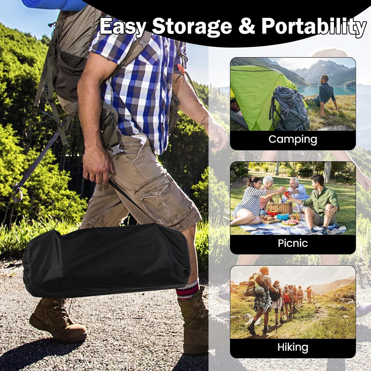 120 cm Portable Folding Camping Table – Roll-Up Outdoor Cooking & Picnic Table ZF1409