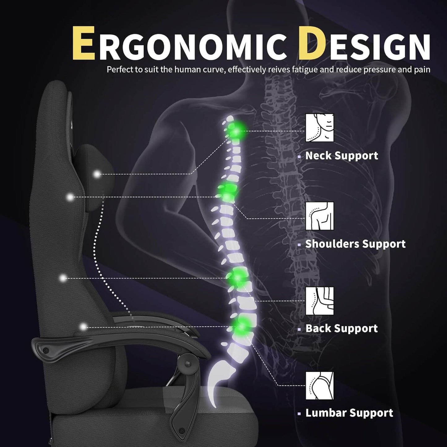 Gaming Chair Ergonomic Video Game Chair