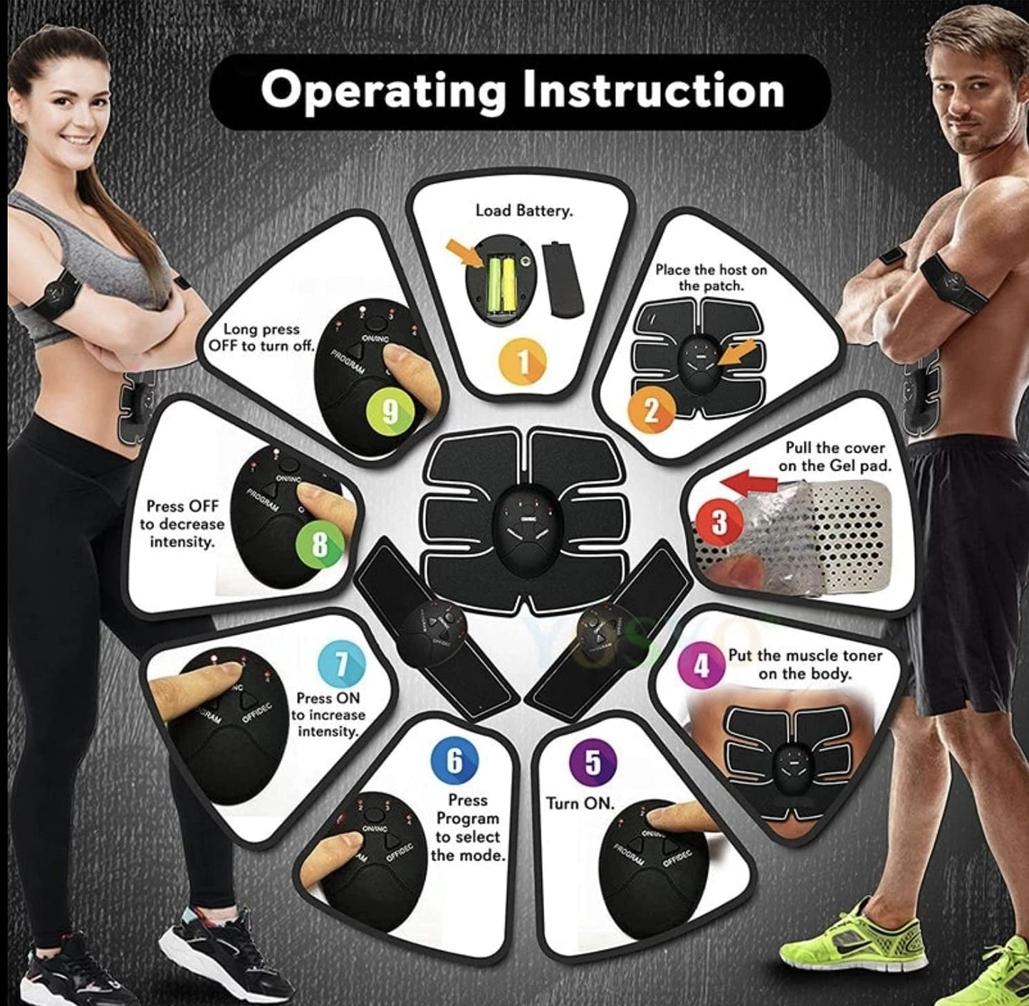 Abdominal Machine Electric Muscle Stimulator ABS Ems Trainer Fitness Weight