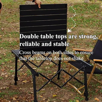 Aluminium Height Adjustable Egg Roll Camping Table – Portable Outdoor Table 89cm