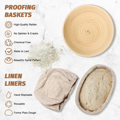 Sourdough Proofing Baskets Bread Baking Kit with Banneton Basket