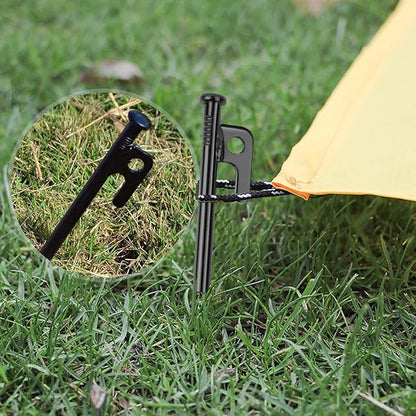 ECOTREK Heavy Duty Tent Pegs – 40cm Steel Camping Stakes for Hard Ground, Beach & Grass JP120512
