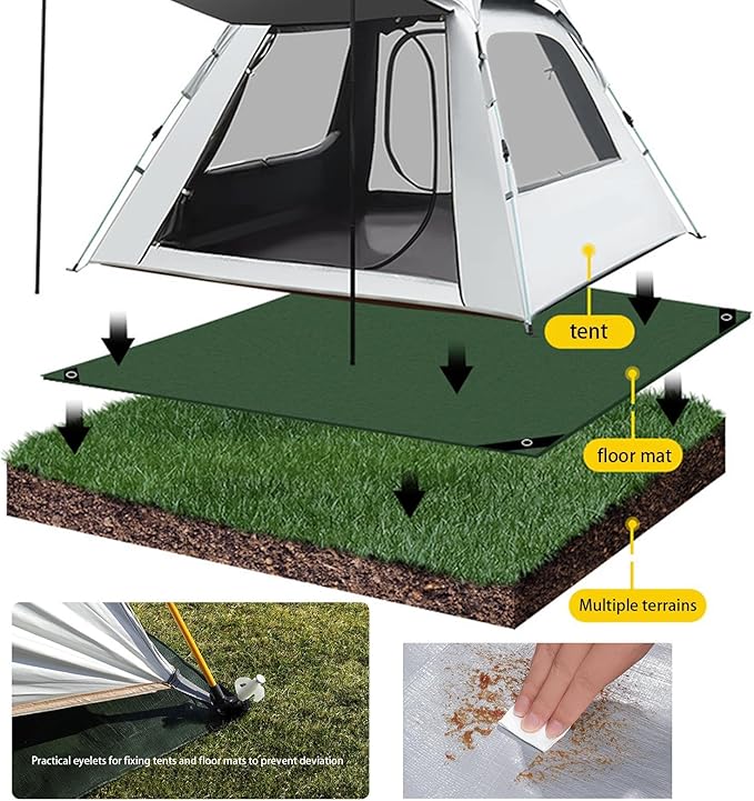 Waterproof Camping Tarp Ground Sheet - UV Protection Reinforced Eyelet Cover ZX7012