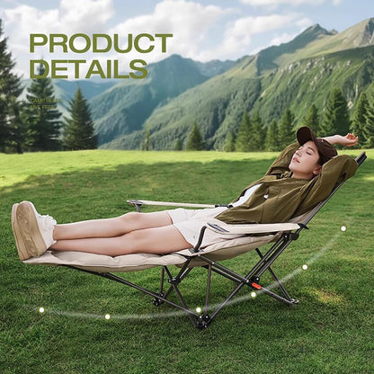 Folding Camping Chair with Footrest & Recline – 2-in-1 Portable Outdoor Chair FY1352