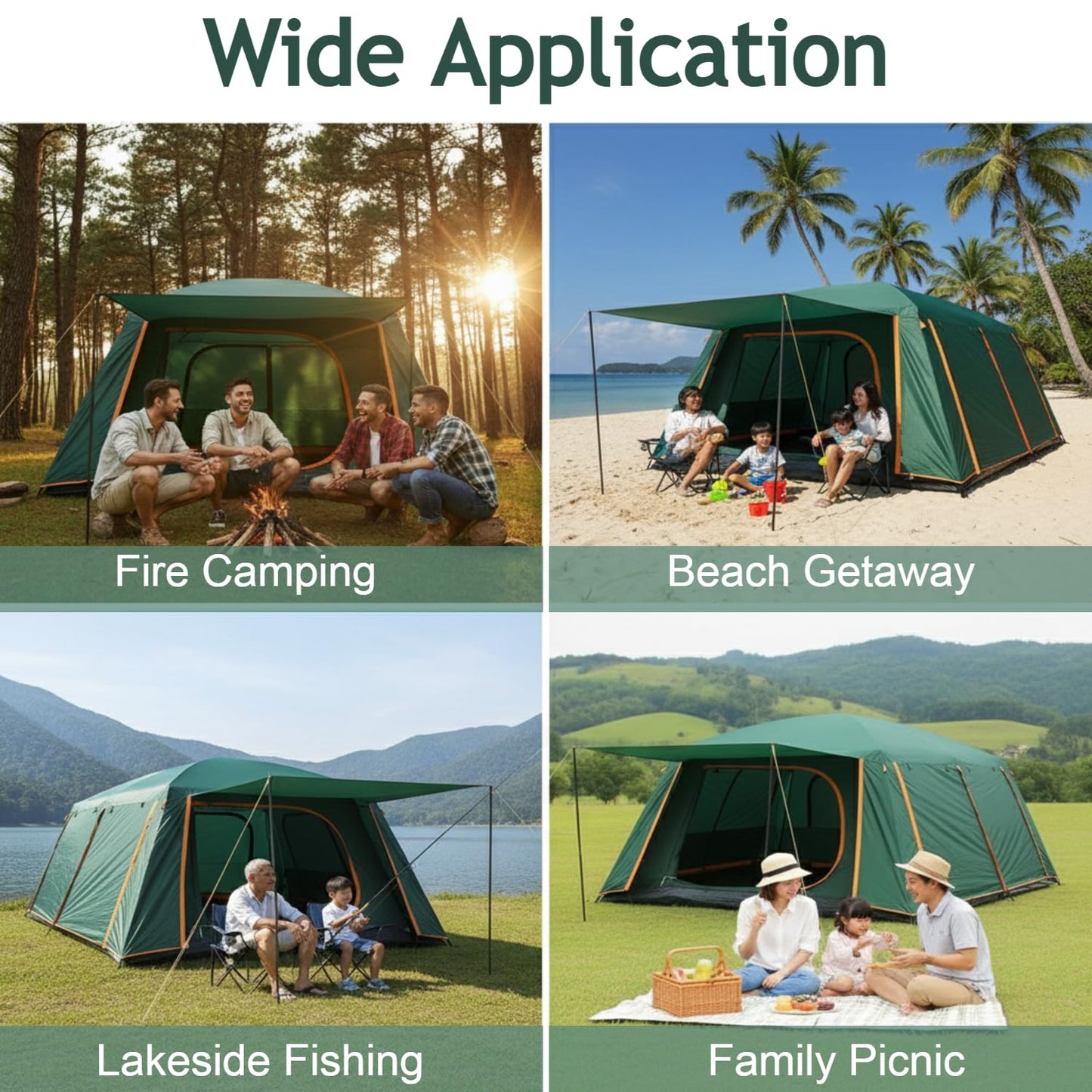 Family Tent –Double layers Waterproof-3 Size Two Colours Aavailable LCF91228