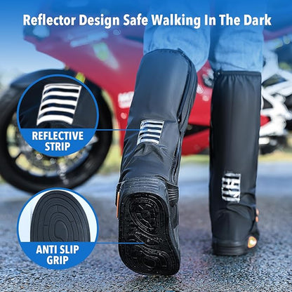 Waterproof Shoe Covers – Rain Boot Protectors with Reflective Strip for Men & Women YR10111
