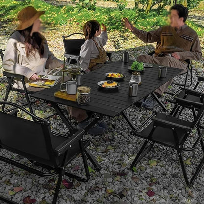 120CM Folding Dining Table Camping Picnic Egg Roll