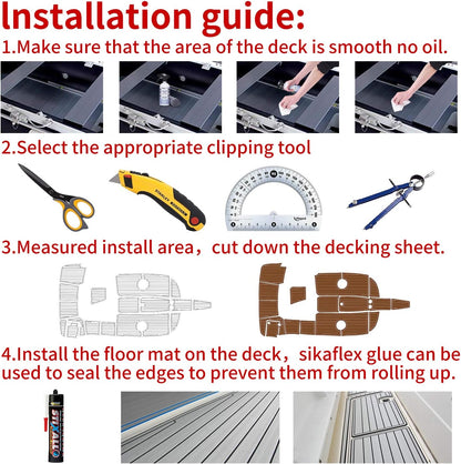 Marine Carpet Teak Boat Flooring Mat