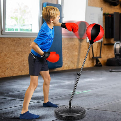 Punch Speed Ball Gloves Set Free Standing Punching Boxing Bag Home GYM Training