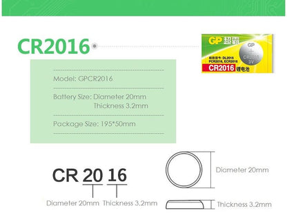 (5pcs) 3V Lithium Coin Cell Batteries, CR2016