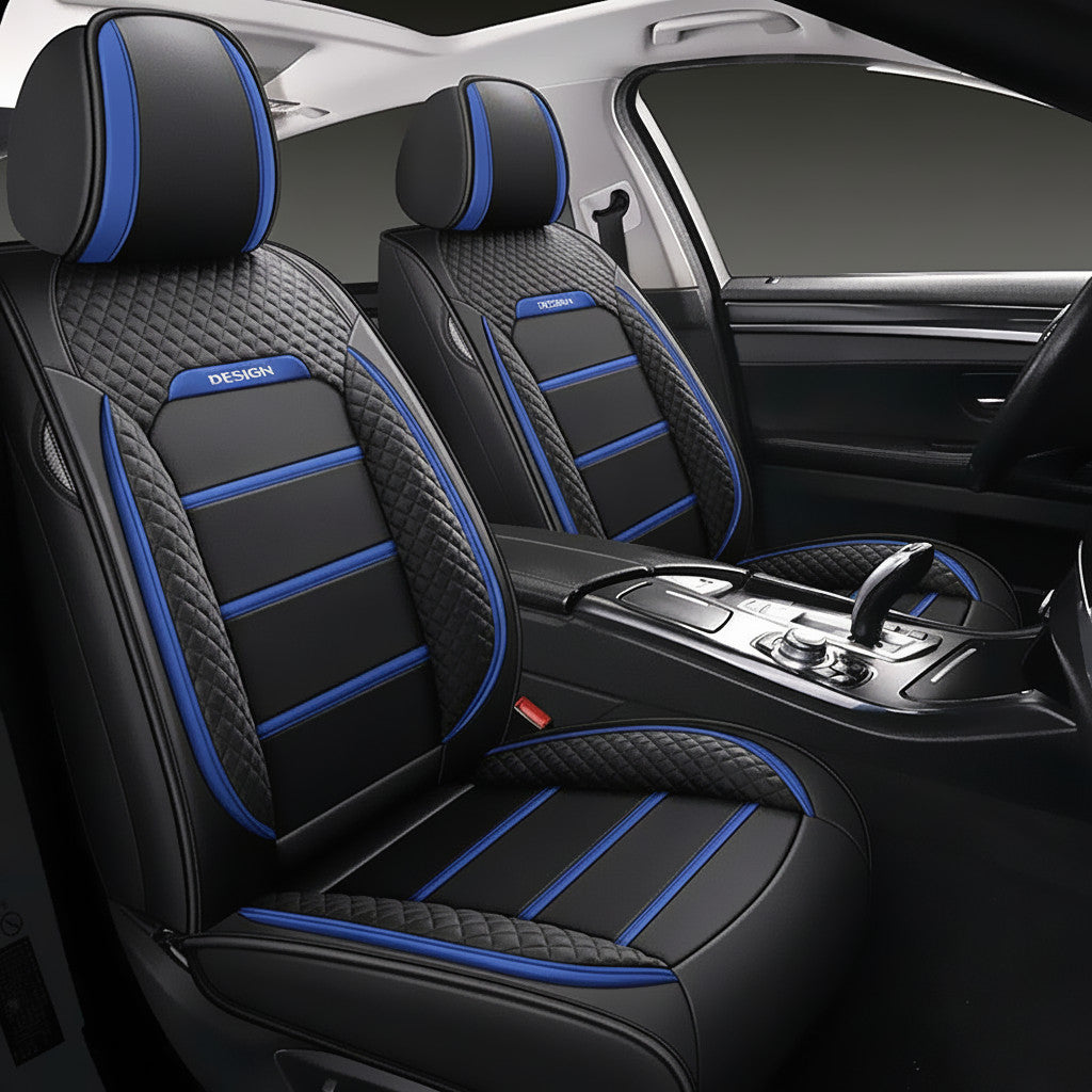 5 Seater Car Seat Cover Faux Leather Cushion Full Set Front Rear Premium Quality