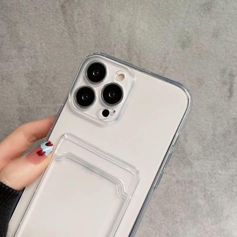 TPU Clear Shockproof Case with Card Slot Compatible with Samsung A21s 2020