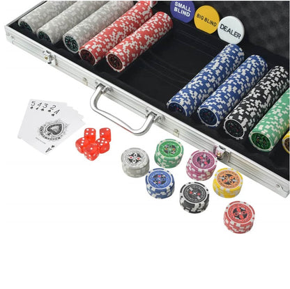 500pcs Clay Poker Chips & Sets High Quality Laser Chips Aluminium Case