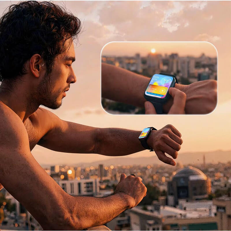 All-Round Clear Case with Glass Screen Protector Compatible with Apple Watch 42mm S10
