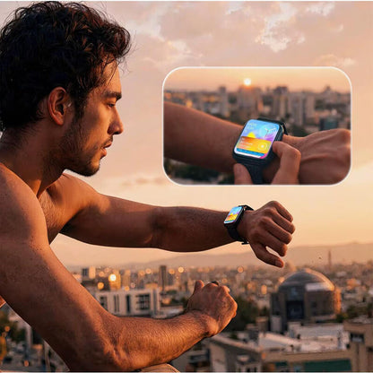 All-Round Clear Case with Glass Screen Protector Compatible with Apple Watch 46mm