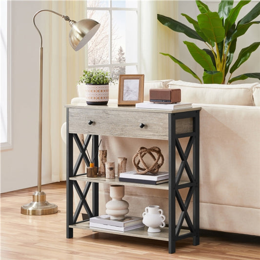 Vintage Wooden Console Table Hall Table with Drawer