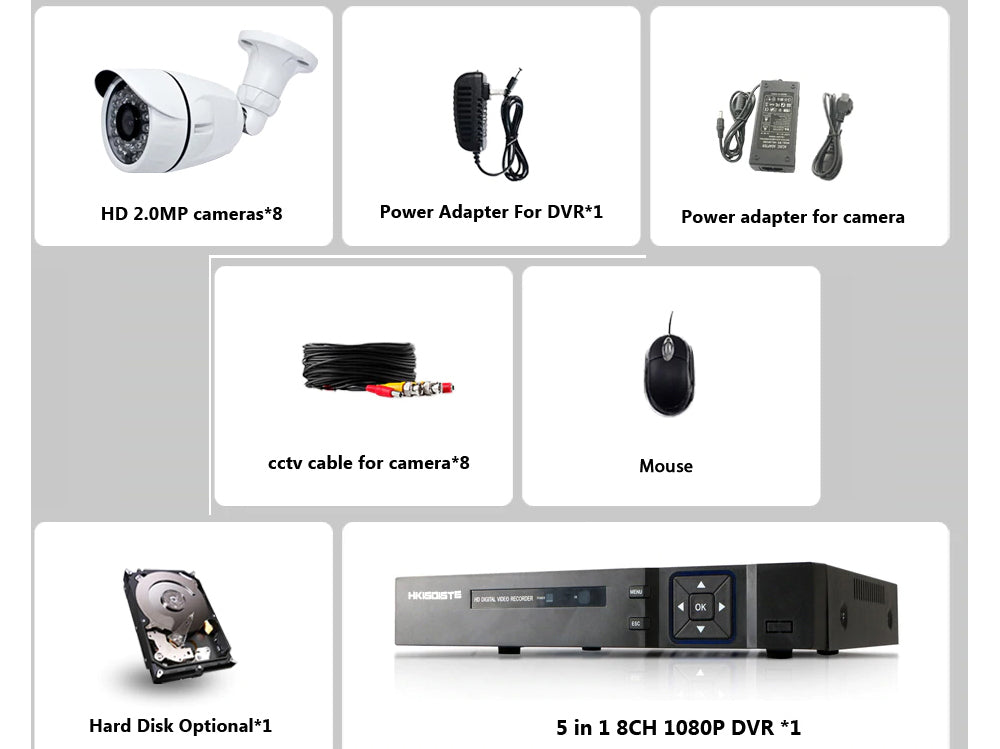 Security Camera System 8 Channel 2MP - The Shopsite