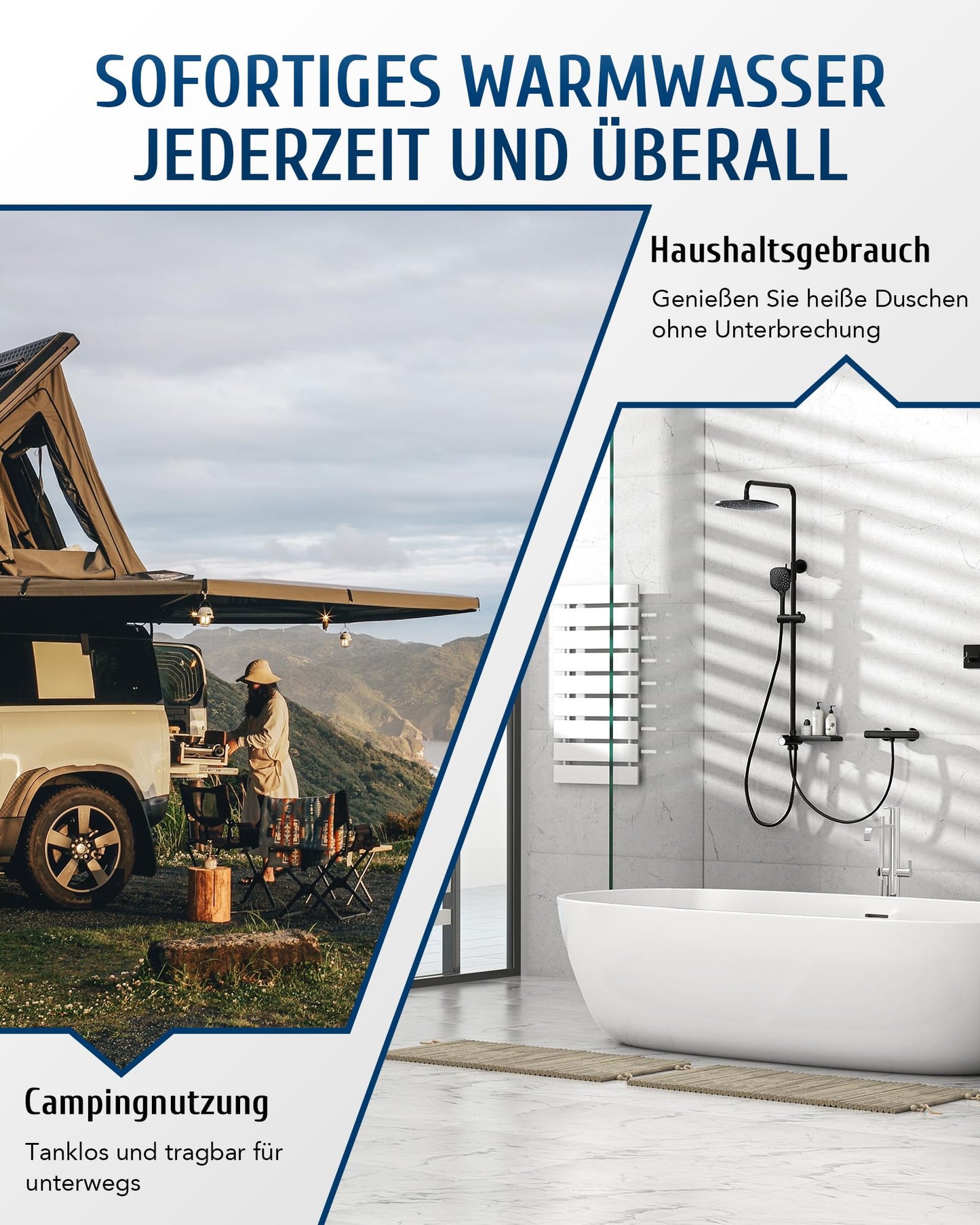 Gas Water Heating System 8L Outdoor Camping Instant Hot Water System