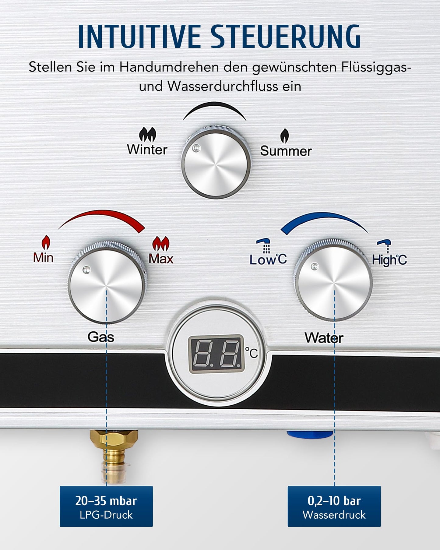 Gas Water Heating System 8L Outdoor Camping Instant Hot Water System
